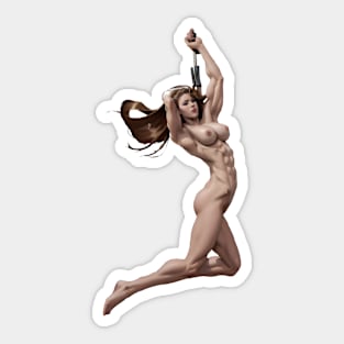 A Muscular Girl Sticker